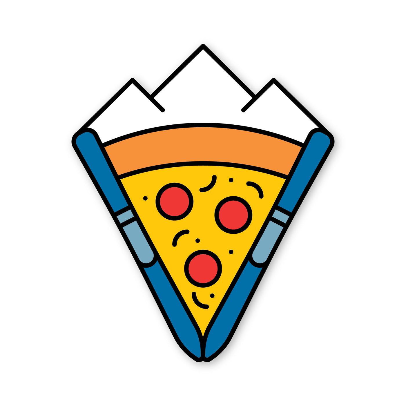 Ski Pizza Sticker