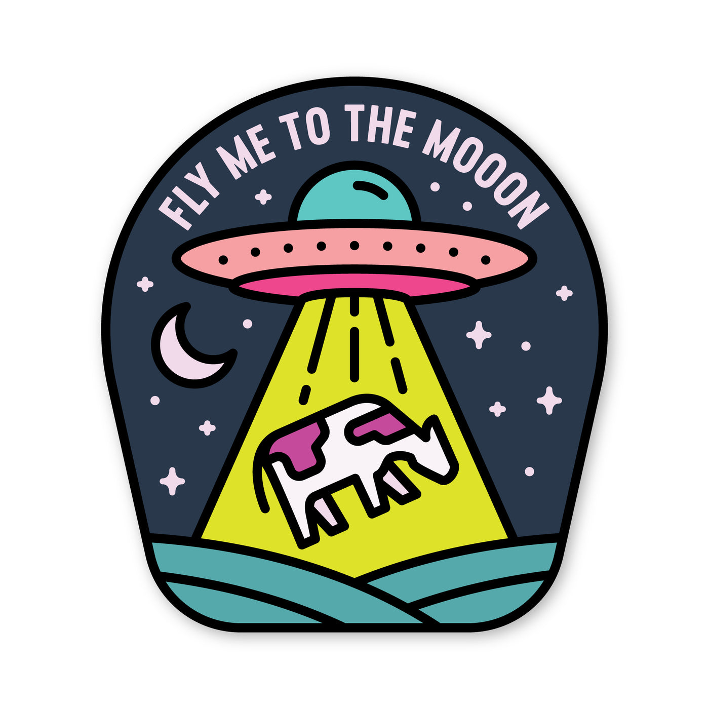 Fly Me to the Mooon Glow in the Dark Sticker