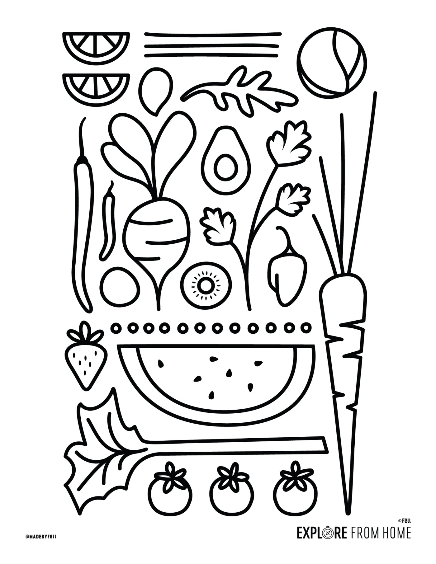 Produce Coloring Page