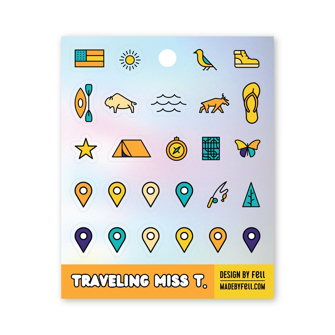 Traveling Miss T - Holographic Sticker Sheet