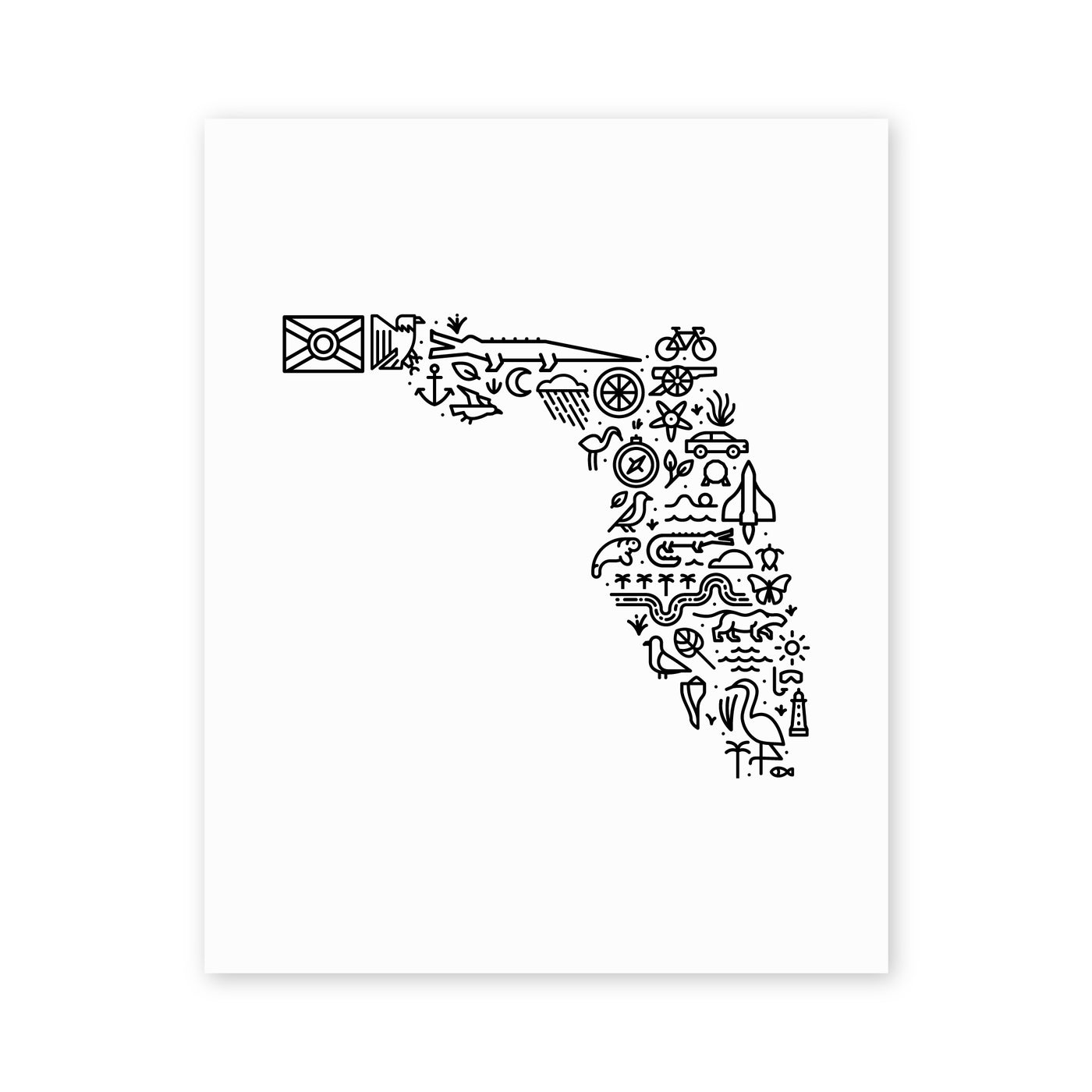 Florida Map Art Print