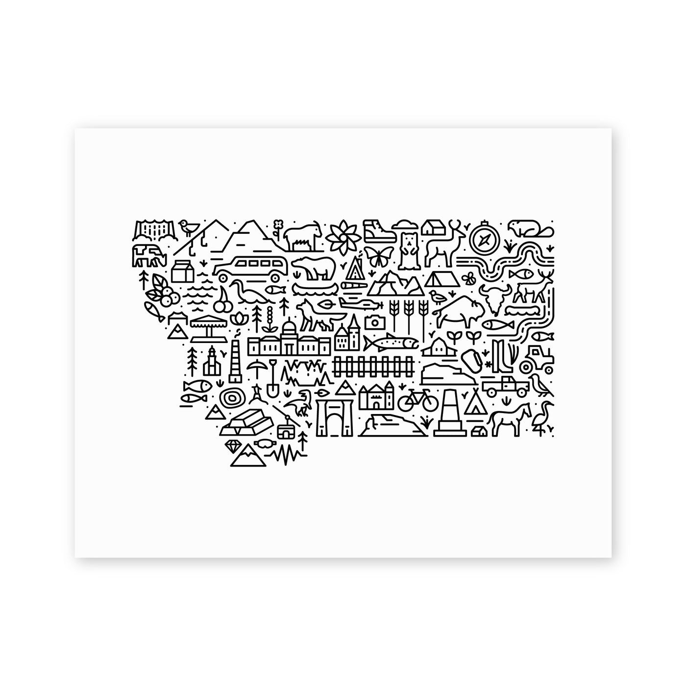 Montana Map Art Print