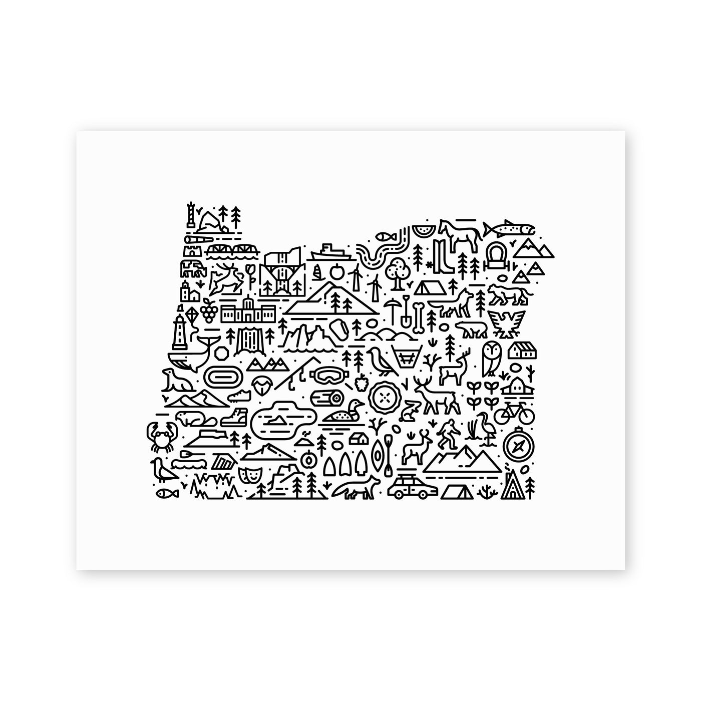 Oregon Map Art Print