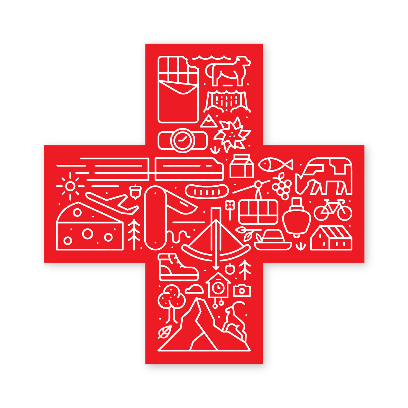 Swiss Cross Sticker