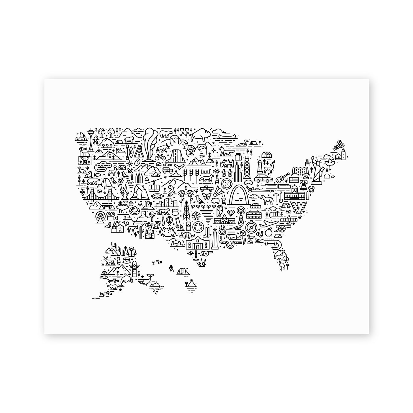 United States Map Art Print