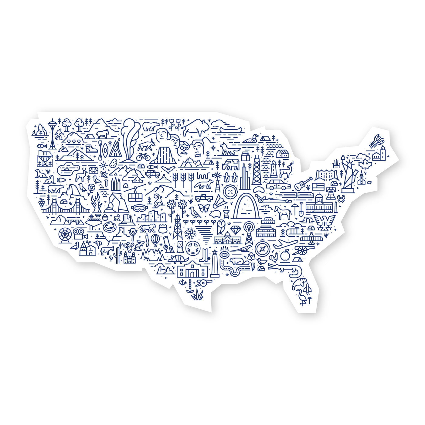 United States Map Sticker