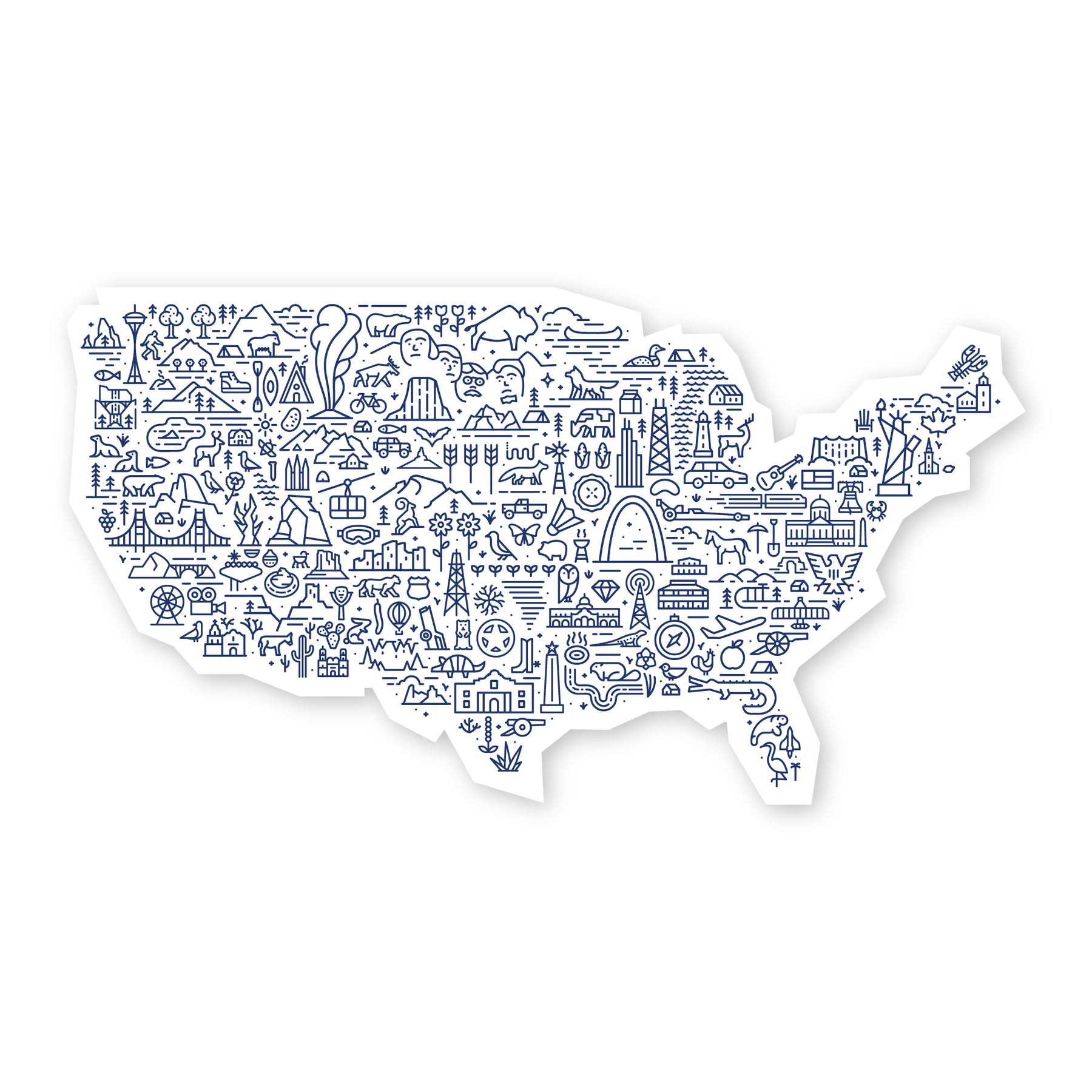 United States Map Sticker – Fell